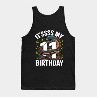11 Year Old Snake 11th Birthday Party Boa Python Reptile Tank Top